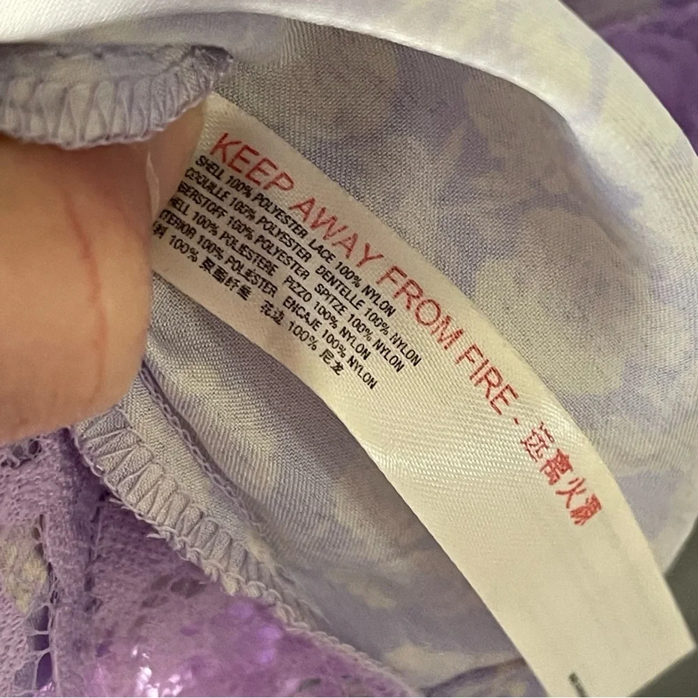 Free People Intimately Purple Night Out Sleep Shirt Top Floral Buttondown XS - Picture 8 of 8